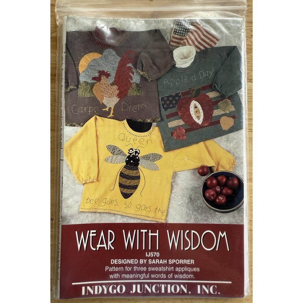 Wear With Wisdom Sweatshirt Appliqué Pattern by Indygo Junction